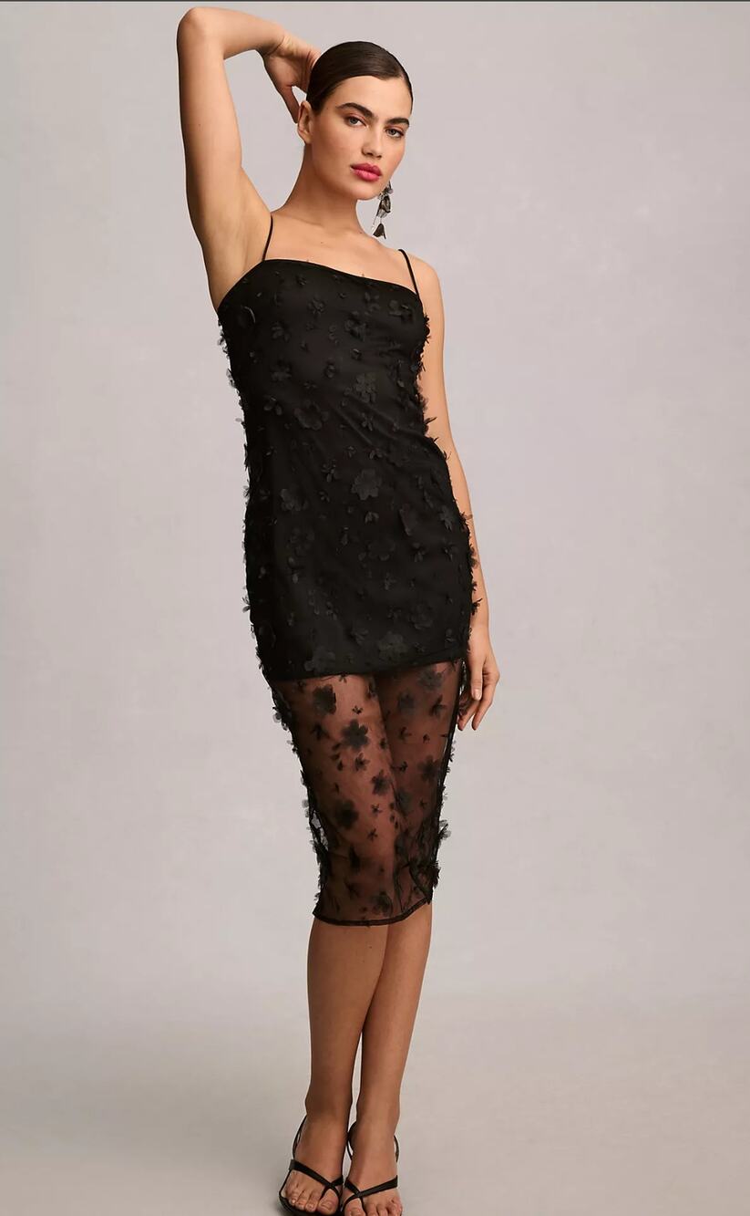 NWT Maeve Sleeveless Black Slip Midi Dress - Size 00